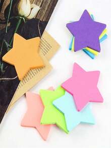 8 paquetes de notas adhesivas con forma de estrella, 8 colores brillantes, 30 hojas por bloque, blocs de notas autoadhesivos para uso escolar, oficina y planificador diario - Multicolor - Ver 4