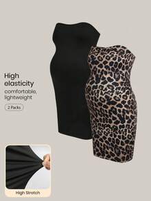 Modmama Váy ống bầu họa tiết da báo và màu trơn - Nhiều màu - Xem 13