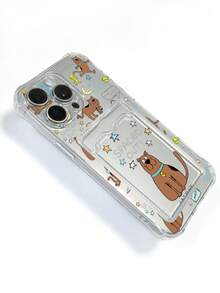 SCOOBY-DOO X SHEIN 史酷比神秘猎犬太空主题透明TPU卡包手机壳，镜头保护防震保护套，带卡槽，复古卡通日常礼物配件，兼容iPhone 16/iPhone 17/iPhone 17 Pro Max - 無色 - 查看 5