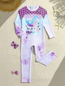 Sparklyn 1 bộ đồ bơi liền thân in họa tiết vảy cá cho bé gái - Nhiều màu - Xem 6