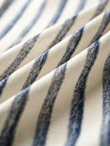 Airaco Men's Striped Short Sleeve Single-Breasted Shirt And Pants Casual Suit Vintage Outfit For Men Men Clothes Two Piece Mens Summer Holiday Clothes Linen Two Piece Set For Men Beach Outfit For Men Top Vacation Outfits For Men Linen Two Piece Set Men - Black and White - View 7