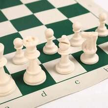 1 Set International Chess Game Set, Green & White Board, Black & White King, Educational & Entertaining, Halloween/Thanksgiving/Christmas Gift,Adult Party Games Suitable For Halloween/Christmas/Thanksgiving - Green - View 8