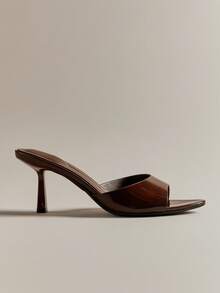 Hauture 女士极简性感尖头细高跟凉鞋 - 巧克力棕 - 查看 3