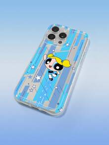 THE POWERPUFF GIRLS X SHEIN 飞天小女警泡泡手机壳，透明软TPU保护套，蓝色条纹星形印花，可爱卡通飞行设计，防震保护套，日常使用及生日礼物，适合女孩和卡通迷，兼容iPhone和Galaxy手机壳，兼容iPhone 11/12/13/14/15/16/17 Pro Max和Galaxy S24 Ultra/S25 Ultra/A16/A17/S26/S26 Ultra，手机配件，快速发货 - 無色 - 查看 7