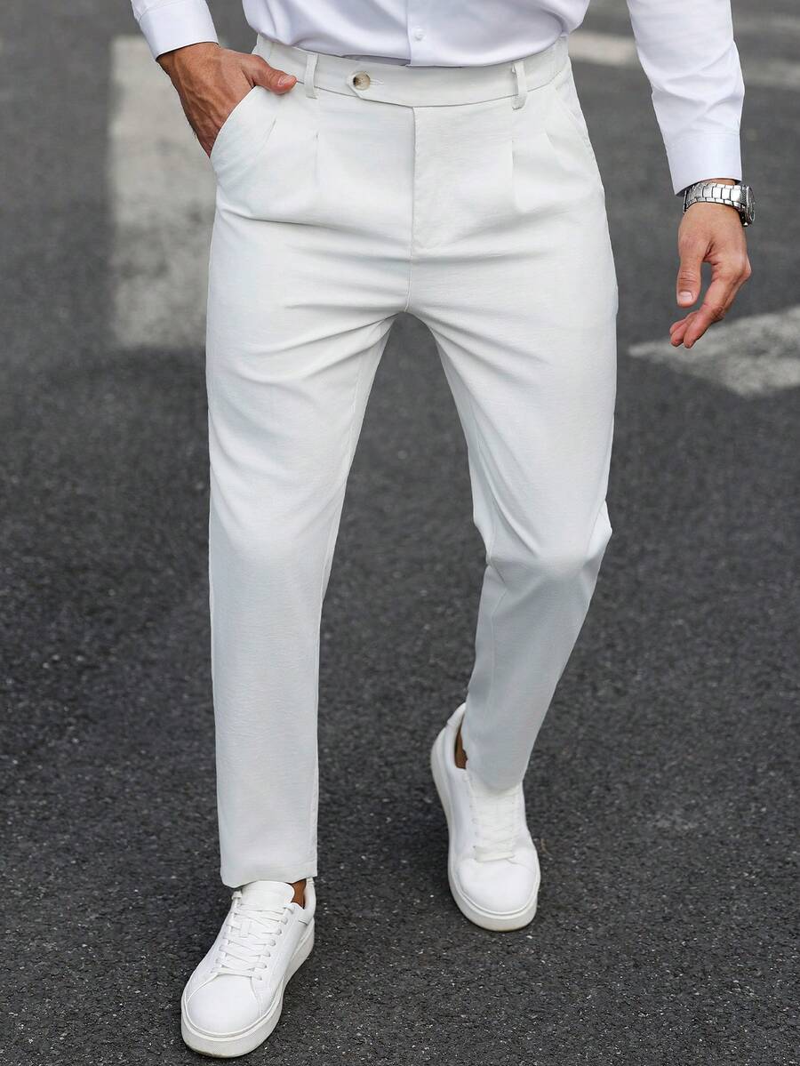 Manfinity Bizformal Men's Apricot Pocket Straight-Leg Casual Commuter Pants - Apricot - View 1