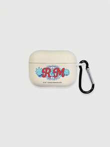 Rick and Morty X SHEIN 瑞克和莫蒂跨次元科幻奶油色哑光硅胶耳机保护套（赠送登山扣），防震保护套，卡通动漫配件，兼容无线耳机 1/2/Pro/Pro 2/Pro 3，快速发货，卡通每日礼物 - 白色 - 查看 14