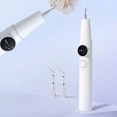 Teckwe Plaque Remover For Teeth, Tartar Remover For Teeth, Dental Calculus Remover, Teeth Cleaning Kit 5 Speed Modes With 2 Replaceable Heads