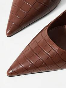 MOTF ZAPATOS DE MUJER CON TACÓN GRUESO Y PUNTA CERRADA - Café integral - Ver 10