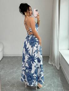 Elenzga Women's Casual Sleeveless Slit Dress With Paisley Pattern, Suitable For Vacation - Multicolor - View 7