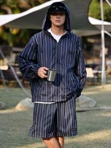 DAZY Men's Long Sleeve Jacket And Shorts Set, Spring/Summer - Grey - View 1