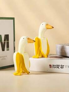 Joivida Creative Banana Duck Art Garden Ornament, Fun Shaped Yellow Duck Home Decor, Cute Desktop Decoration For Office Living Room, Unique Novelty Gift For Friends & Family - multicolor - View 6
