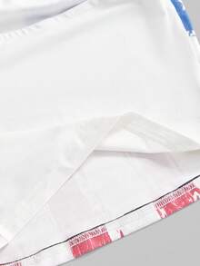 ROMWE Grunge Punk Y2K Music Festival National Flag Print Cropped Tube Top - White - View 4