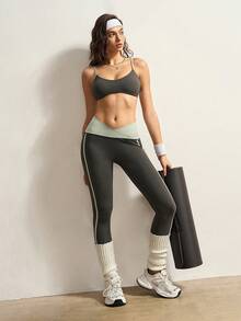 VARSIVA Bộ đồ thể thao nữ phối màu tương phản gồm áo ngực và quần legging. - Nhiều màu - Xem 5