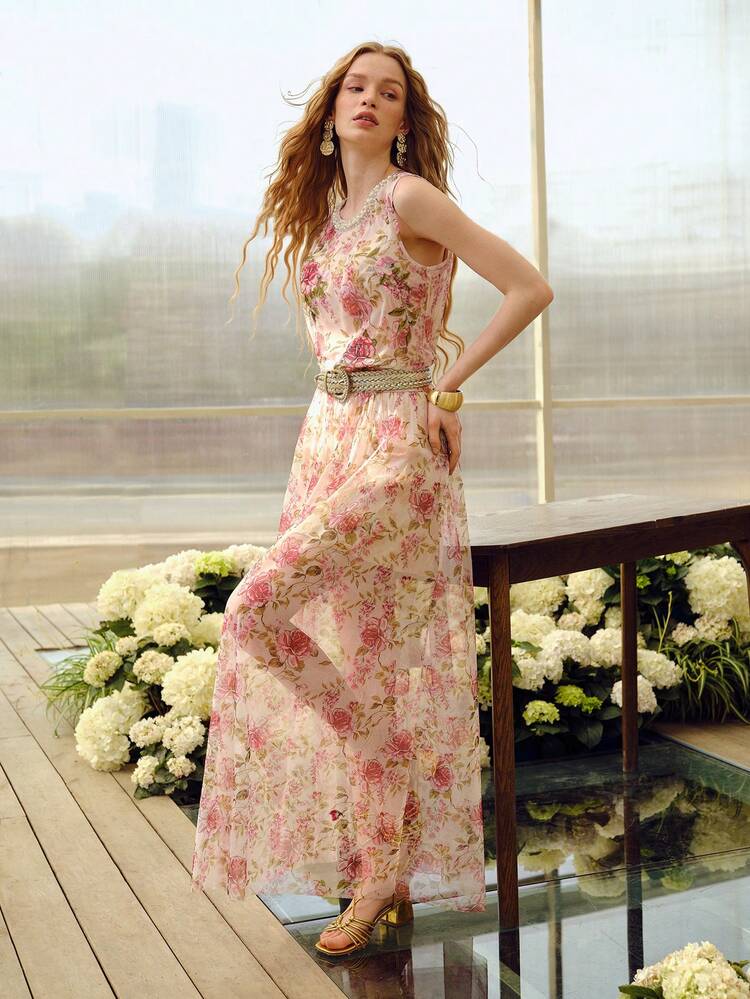 WOMEN'S EMBROIDERED ROMANTIC LONG SKIRT, SPRING/SUMMER