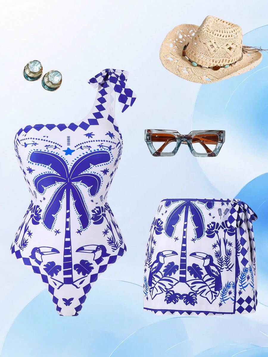 Swim Oasis 大码连体泳衣和两件套泳衣,简约日常穿搭,夏季沙滩装扮(女士) - 彩色 - 查看 1