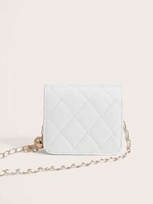 Enchnt Sac à bandoulière mini polyvalent et minimaliste de haute qualité avec broderie de strass et perles métalliques. Peut être porté en diagonale ou sous le bras. Idéal pour le printemps/été. - Blanc - Voir 6