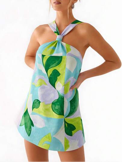 Opulessa Women's Vacation Colorblock Casual Fashion Halter Mini Dress Suitable For Beach Vacation,Casual,Vacation,Vacation Outfits Women,Vacation,Summer Holiday Outfits ,Holiday Outfits For Women,Holiday,Vacation Outfits For Women,Vacation Dress,Elegant,Going Out,Party,Beach,Beach Shorts,Beach Outfits For Women,Beach Skirt,Beach Set,Beach Outfit,Beach Outfit For Women,Summer,Summer Clothes,Summer Holiday Outfits,Flower,Graphic Resort Dress