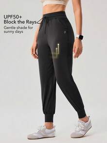 OutZeal 女士户外裤 黑色 日常休闲 防紫外线 柔软罗纹腰带 - 灰色 - 查看 2