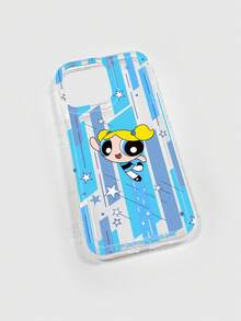 THE POWERPUFF GIRLS X SHEIN 飞天小女警泡泡手机壳，透明软TPU保护套，蓝色条纹星形印花，可爱卡通飞行设计，防震保护套，日常使用及生日礼物，适合女孩和卡通迷，兼容iPhone和Galaxy手机壳，兼容iPhone 11/12/13/14/15/16/17 Pro Max和Galaxy S24 Ultra/S25 Ultra/A16/A17/S26/S26 Ultra，手机配件，快速发货 - 無色 - 查看 4
