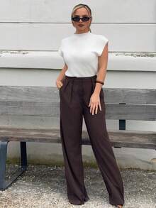 Jeta Ari Elegant High Neck Loose Casual Versatile Sleeveless Knit Sweater Vest Going Out Tops Women,Tops For School In Fall/Winter - White - View 6