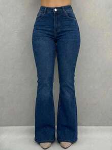 Stretch Jeans For Women Flare Cut - Medium Wash - View 3