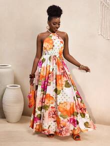 BamGleam New Model Women Summer Sexy Camisole High Waisted Dress - White - View 4