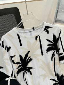 Bộ 2 món cho bé trai tuổi teen: Áo thun in họa tiết nhiệt đới và quần short cạp chun; Trang phục mùa xuân; Quần áo trẻ em tuổi teen; Áo khoác trẻ em, Trang phục mùa xuân trở lại trường học - màu đen - Xem 3