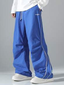 Sport MetroGents Men's Comfortable Textured Fabric Straight Leg Pants - Royal Blue - View 6
