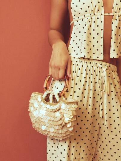 MUSERA Fashionable Elegant Simple Vacation Imitation Seashell/Tortoiseshell Acrylic Handbag , For Beach, Vacation, Holiday, Summer, Seaside, Beach Party