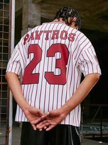 PAVTROS 男士时尚运动大字母印花T恤 - 白色 - 查看 3