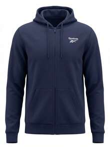 Reebok Men's Full Zip Hoodie Navy Blue - Blue - View 1