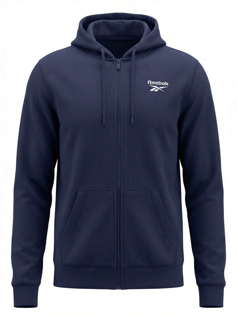 Reebok Men's Full Zip Hoodie Navy Blue - Blue - View 1