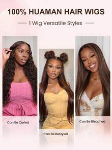 红棕色 13x4 蕾丝前发假发 直发 透明蕾丝前发假发 180 度 预拔 含婴儿头发 女士适用 - S4 - 查看 9