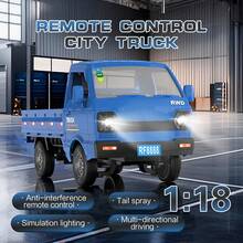 MINKOJA 1pc Remote-Controlled Simulated Cargo Truck, Children's Remote-Controlled Mini Truck Toy With Lights, Early Learning And Hands-On Skill Development, Creative Birthday Gift, Perfect For Boys Who Love Construction Vehicles - Multicolor - View 3