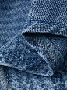 DAZY Women's Casual Washed Pocket Denim Shirt Dress, Spring/Summer - Blue - View 7