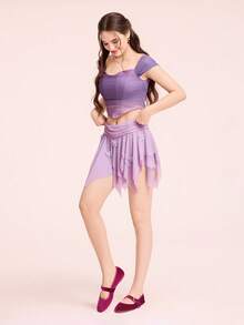 CUCCOO DOLLMOD Women's Shoes Fuchsia Velvet Round Toe Flats - Hot Pink - View 6