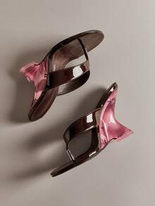 Hauture 女士时尚休闲套脚人字拖坡跟凉鞋 - 巧克力棕 - 查看 6