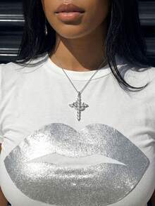 Rovax 1 件 45 厘米 + 5 厘米不锈钢链，带皇冠和十字架吊坠项链，适合日常佩戴，情人节礼物 - 皇冠 - 查看 4