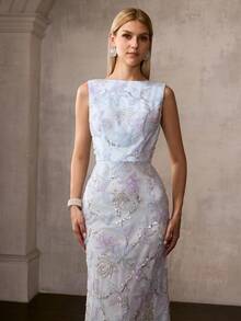 MOTF Soiréza 定制款奢华3D刺绣礼服，春夏款 - 藍色 - 查看 4