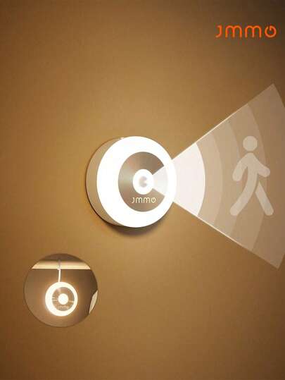 JMMO Motion Sensor Light,Rechargeable Smart Instant Sensor Night Light,6000K White Light For Washroom,Cabinet,Stair And Bedroom