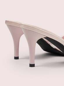 CUCCOO DOLLMOD Zapatillas de tacón alto de satén y encaje elegantes para mujer, sandalias rosas de tacón alto lindas y dulces - Rosa - Ver 10