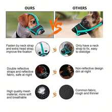 Adjustable Black Small Dog Muzzle With Breathable Mesh, Reflective Anti-Bite And Anti-Barking Strap - Comfortable Nylon, Drinkable Design, Nighttime Safety, For Small Dogs, Comfortable To Wear, Soft Fabric, Durable - Multicolor - View 12