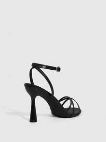 CUCCOO SZL Women's Buckle Design Fashion Daily Wear High Heel Sandals - Black - View 4