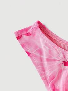 SHEIN MOD 大码女式印花不对称肩部优雅腰身中长连衣裙 - 彩色 - 查看 4