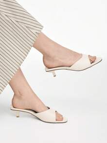 Mnmlis Sandalias de tacón alto minimalistas y versátiles de moda para mujer, de verano - Albaricoque - Ver 7