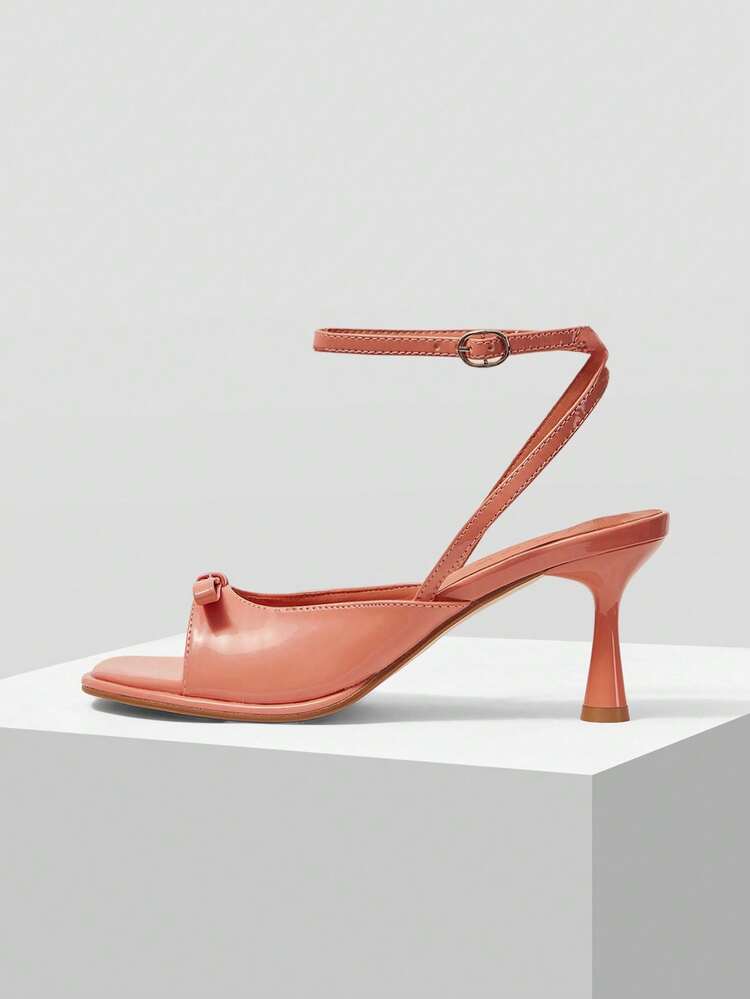 ELEGANT BOW-TIED WOMEN'S HIGH HEEL SANDALS, DELICATE BOW DESIGN, COMFORTABLE WIDE TOE BOX, SLIM HEEL MID HEEL, COMFORTABLE FOR DATING, ANGORA RED SPRING SHOES