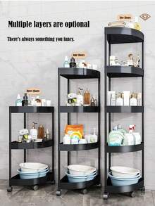 3/4/5 Tier Corner Shelf, Waterproof Rust-Proof Plastic Vertical Rack For Clothes, Shoes, Storage, Suitable For Kitchen, Living Room, Bathroom, Available In White/Black, Ideal Home Storage Solution Bathroom - Multicolor - View 1