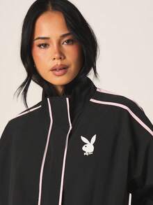 Missguided x Playboy 女士运动夹克 - 黑色 - 查看 2