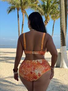 Swim SXY Plus Size Paisley Print Swimwear Set - Multicolor - View 3
