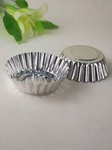 20/200pcs Tart Molds, Suitable For Muffins, Cupcakes, Pudding, Non-Stick Baking Trays, 7.5cm/2.95in Silver Baking Tools, Cake Pastry Molds - Silver - View 7